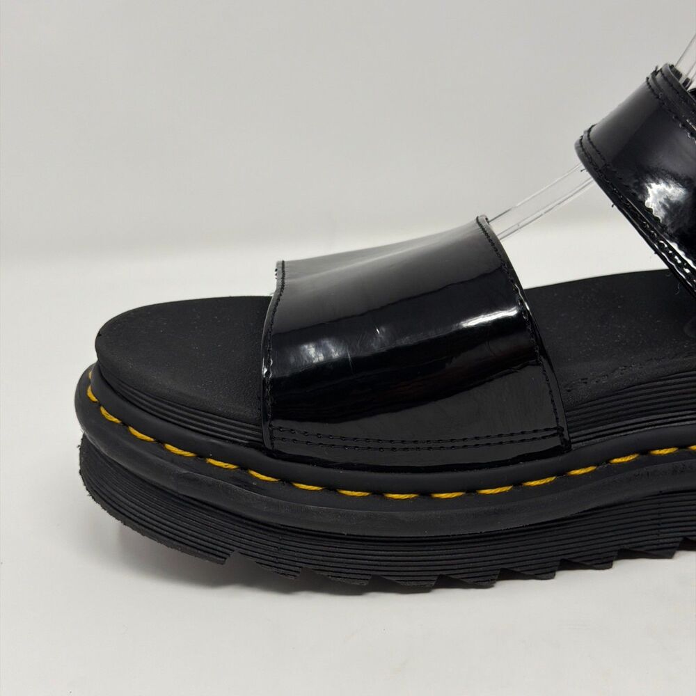 Dr Martens Voss Patent Platform Sandals Black Womens 10 Buckle - Picture 7 of 16